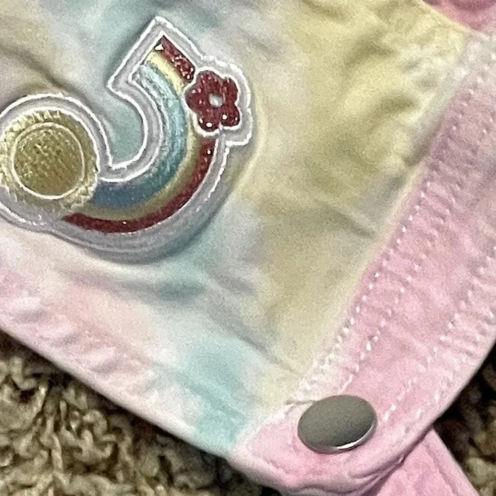 365 Kids Pastel Tie Dye Denim Shortalls size 6 Garanimals